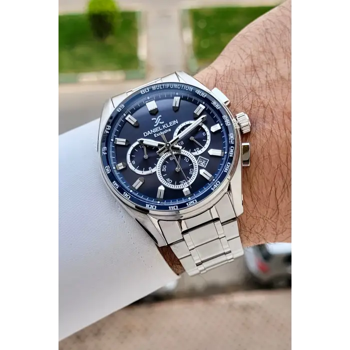 Kadranı Lacivert Kordonu Gümüş Renk 44 Mm Göstergeleri Aktif Erkek Kol Saati
