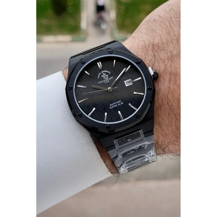 Santa Barbara Polo & Racquet Club Siyah Renk 41 mm Renk Atmaz Oksitlenmez Çelik Erkek Kol Saati