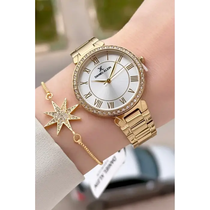 Gold Renk Kadın Kol Saati Bileklik