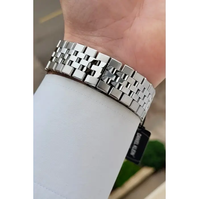 Kadranı Siyah Kordonu Gümüş Renk 5 ATM Hediye Paketli 41 mm Erkek Kol Saati