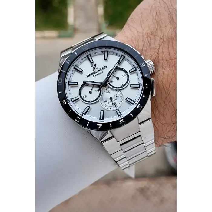 Gümüş Renk 44 mm İç Göstergeleri Aktif Erkek Kol Saati