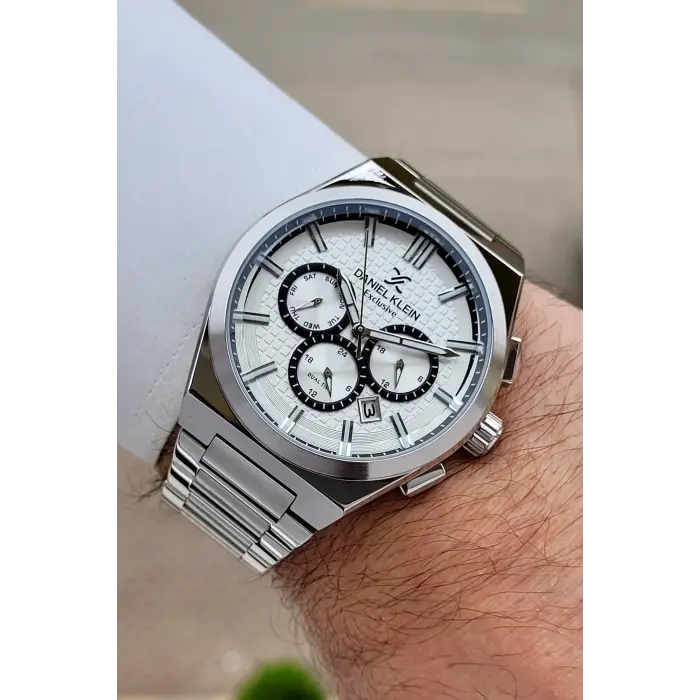 Gümüş Renk 43 mm İç Göstergeleri Aktif Erkek Kol Saati