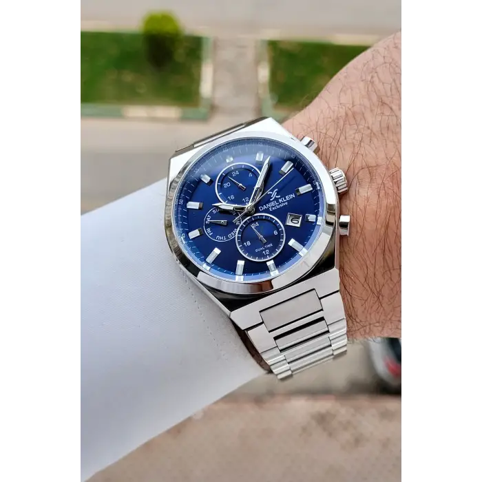Kadranı Lacivert Kordonu Gümüş Renk 43 mm İç Göstergeleri Aktif Erkek Kol Saati