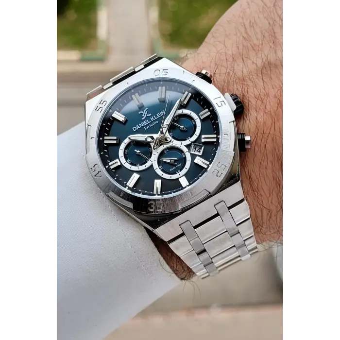 Kadranı Mavi Kordonu Gümüş Renk 44 mm İç Göstergeleri Aktif Erkek Kol Saati