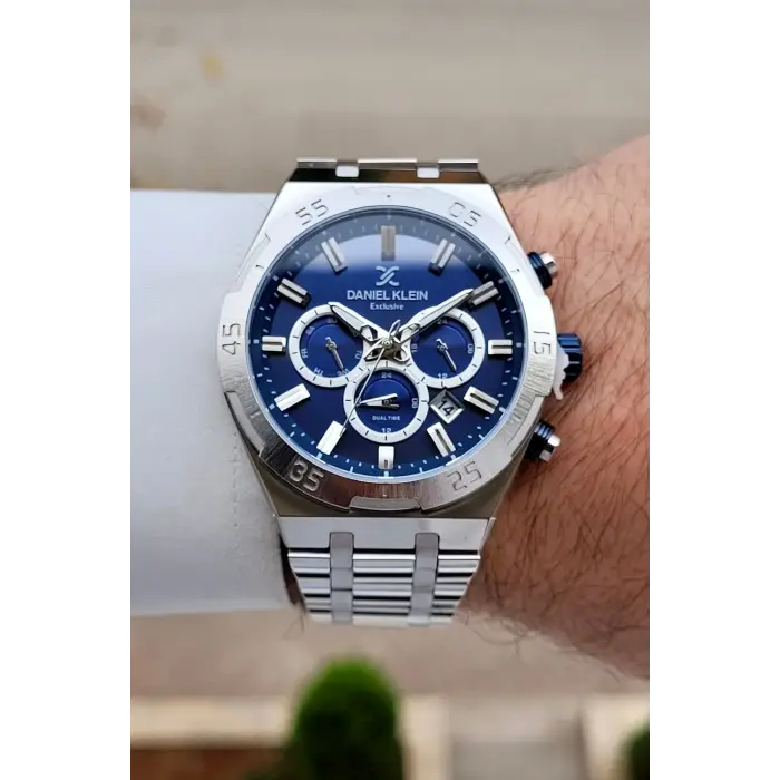 Kadranı Lacivert Kordonu Gümüş Renk 44 mm İç Göstergeleri Aktif Erkek Kol Saati
