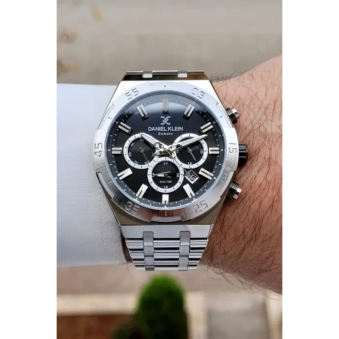 Kadranı Siyah Kordonu Gümüş Renk 44 mm İç Göstergeleri Aktif Erkek Kol Saati