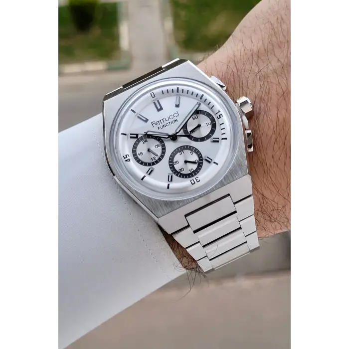 Gümüş Renk 41 Mm İç Göstergeleri Aktif Erkek Kol Saati