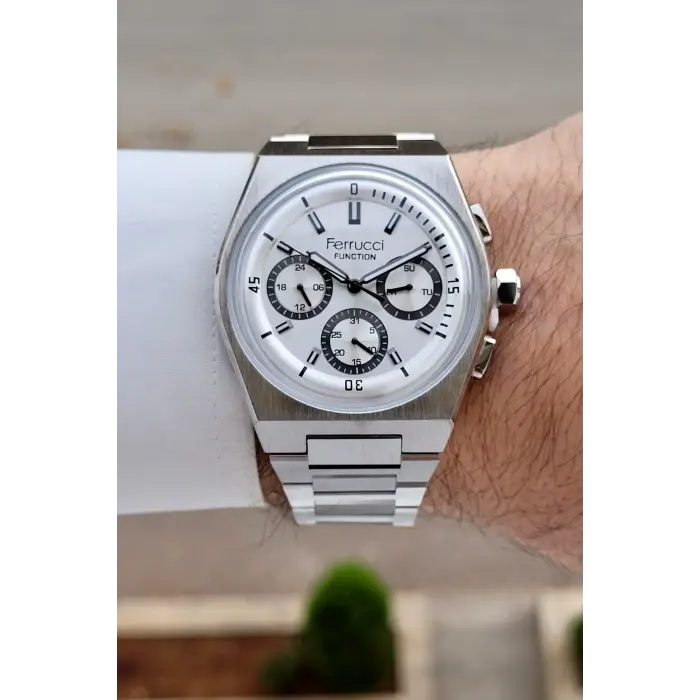 Gümüş Renk 41 Mm İç Göstergeleri Aktif Erkek Kol Saati