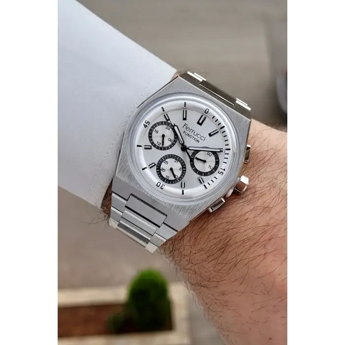 Gümüş Renk 41 Mm İç Göstergeleri Aktif Erkek Kol Saati