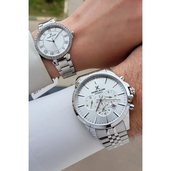 Gümüş Renk Sevgili Çift Kol Saati STISTE3