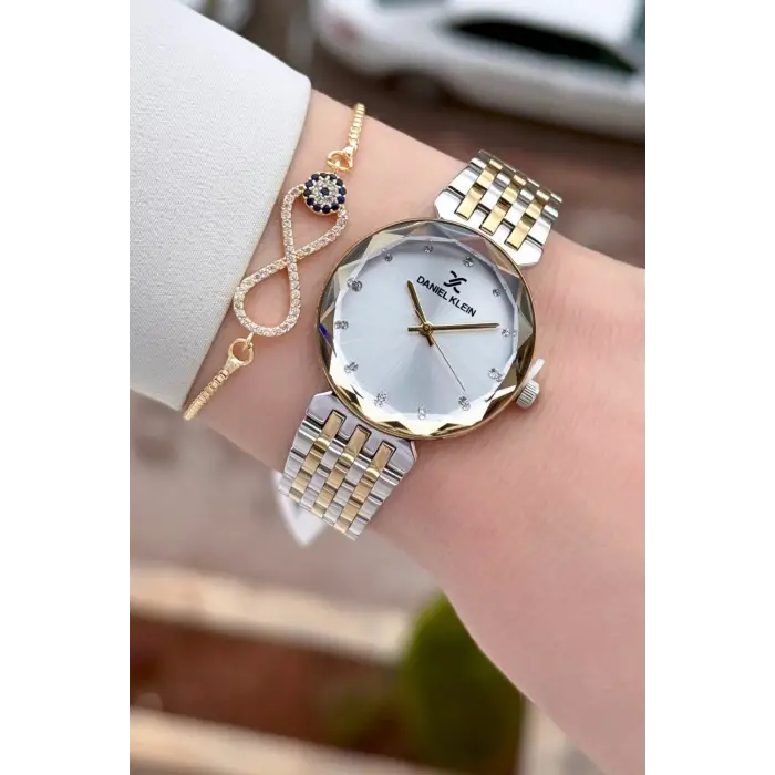 Kadranı Gümüş Kordonu Gold Gümüş Renk 30 mm Hediye Paketli Kadın Kol Saati ve Bileklik