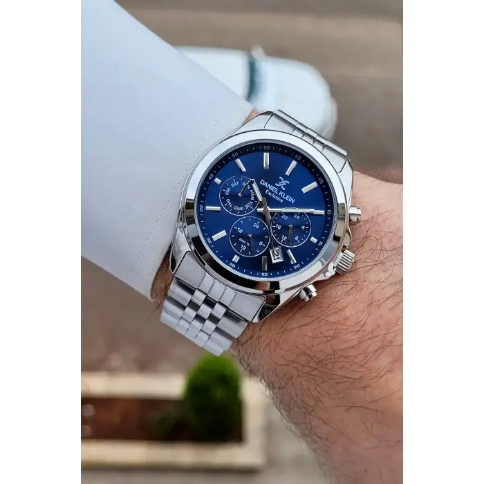 Gümüş Lacivert Renk 42 mm Hediye Paketli İç Göstergeleri Aktif Erkek Kol Saati