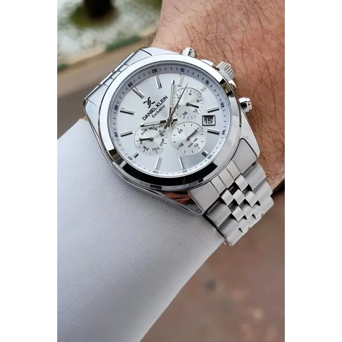 Gümüş Renk 42 mm Hediye Paketli İç Göstergeleri Aktif Erkek Kol Saati