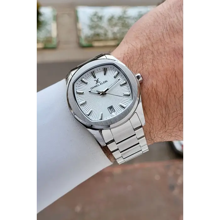 Gümüş Renk Hediye Paketli 41 mm Erkek Kol Saati
