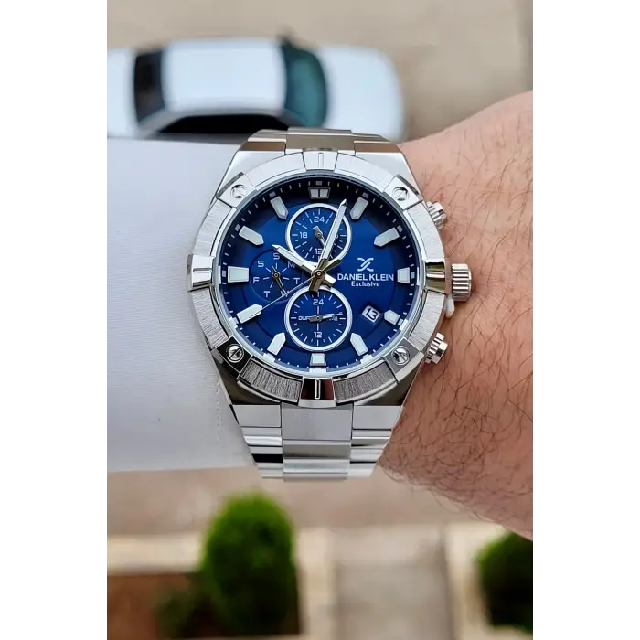 Kadranı Lacivert Kordonu Gümüş Renk 45 mm İç Göstergeleri Aktif Erkek Kol Saati