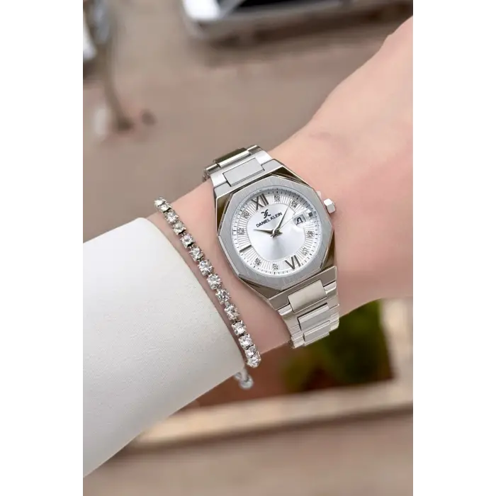 Gümüş Renk Hediye Paketli 30 Mm Kadın Kol Saati ve Bileklik