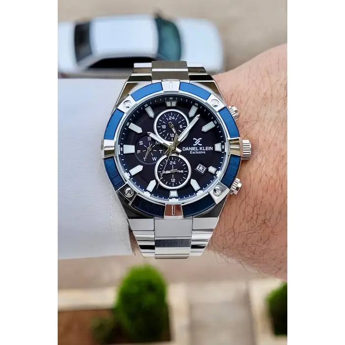 Lacivert Gümüş Renk 45 mm İç Göstergeleri Aktif Erkek Kol Saati