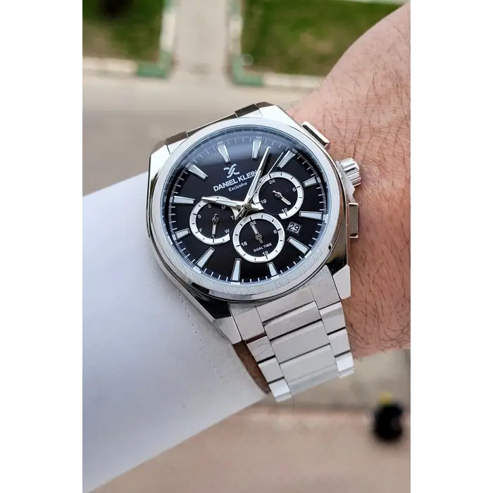 Kadranı Siyah Kordonu Gümüş Renk 44 mm İç Göstergeleri Aktif Erkek Kol Saati