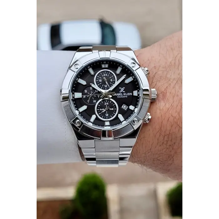 Kadranı Siyah Kordonu Gümüş Renk 45 mm İç Göstergeleri Aktif Erkek Kol Saati