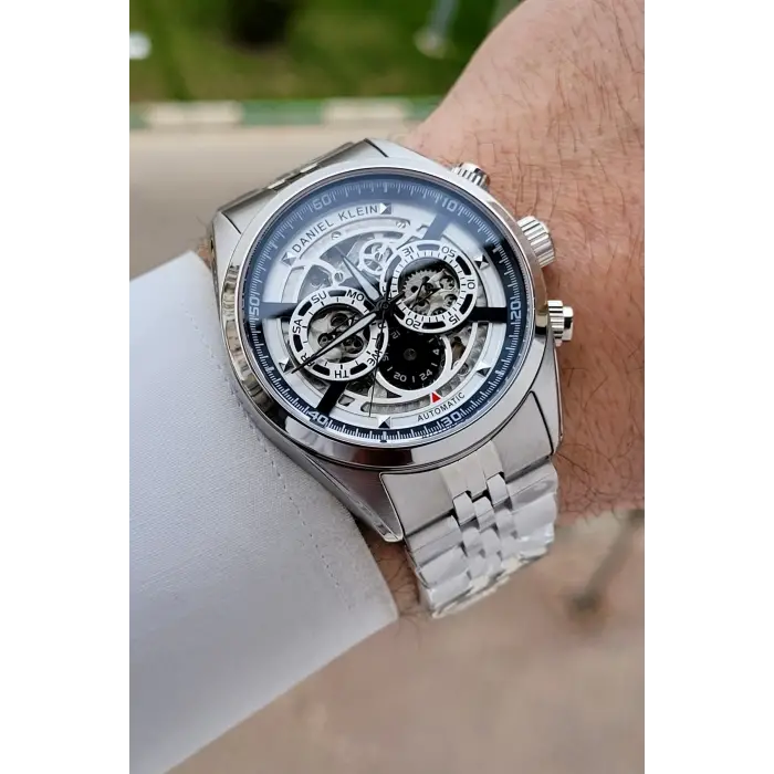Gümüş Renk Otomatik 42 mm İç Göstergeleri Aktif Erkek Kol Saati