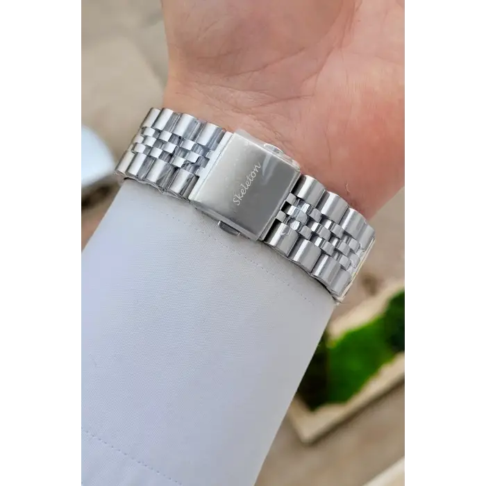Gümüş Siyah Renk Otomatik 42 mm İç Göstergeleri Aktif Erkek Kol Saati