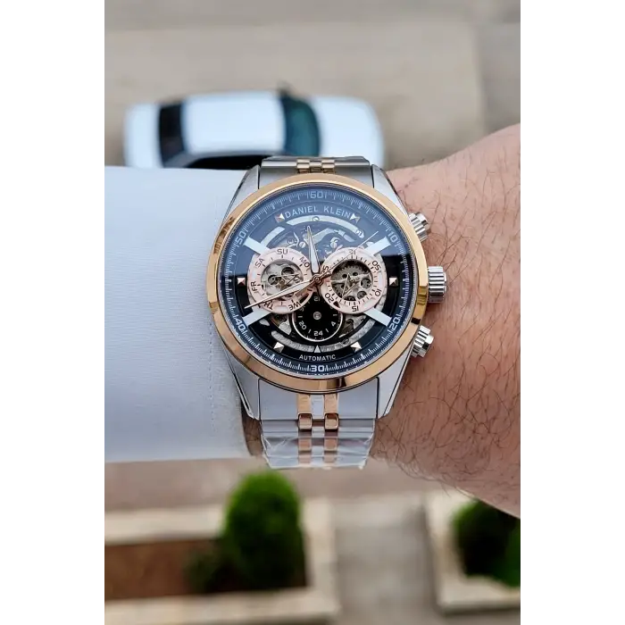 Rose Gümüş Renk Otomatik 42 mm İç Göstergeleri Aktif Erkek Kol Saati