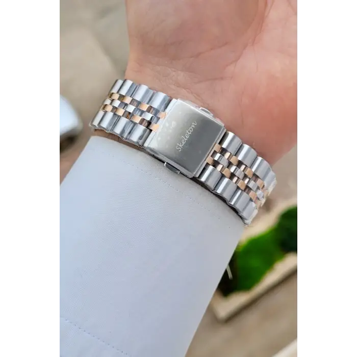 Rose Gümüş Renk Otomatik 42 mm İç Göstergeleri Aktif Erkek Kol Saati