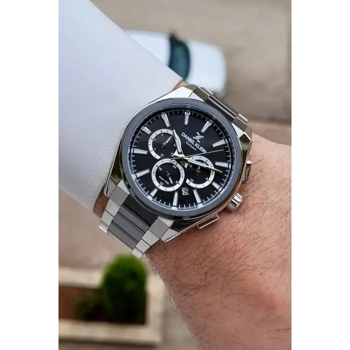 Siyah Gümüş Renk 44 mm Hediye Paketli İç Göstergeleri Aktif Erkek Kol Saati
