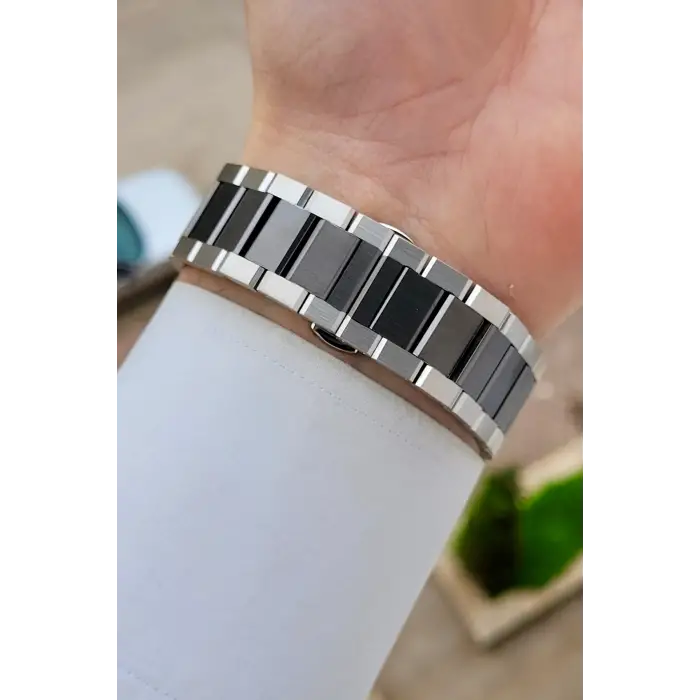Siyah Gümüş Renk 44 mm Hediye Paketli İç Göstergeleri Aktif Erkek Kol Saati