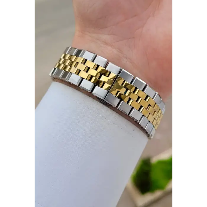 Gold Gümüş Renk 5 ATM Hediye Paketli 41 mm Erkek Kol Saati