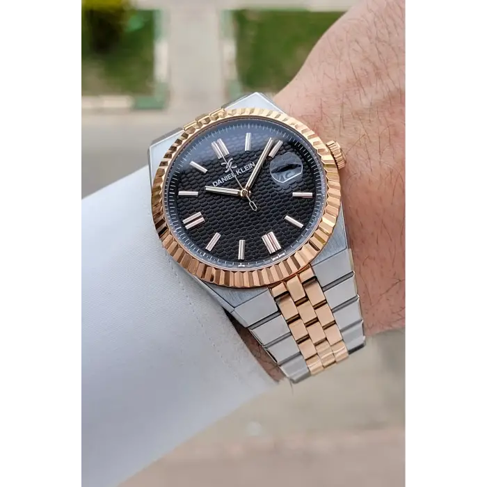 Kadranı Siyah Kordonu Rose Gümüş Renk 41 Mm Erkek Kol Saati