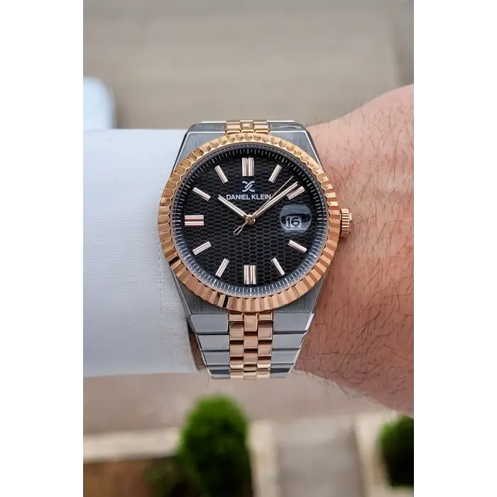 Kadranı Siyah Kordonu Rose Gümüş Renk 41 Mm Erkek Kol Saati