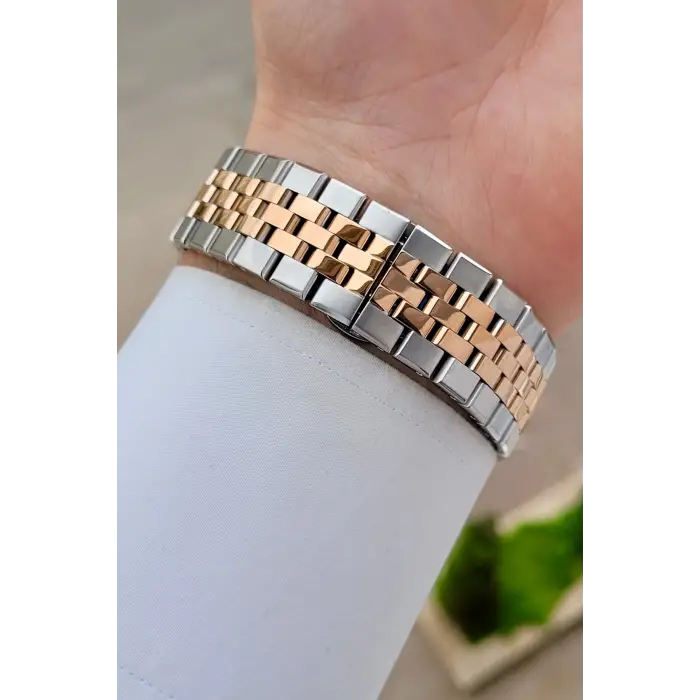 Kadranı Siyah Kordonu Rose Gümüş Renk 41 Mm Erkek Kol Saati