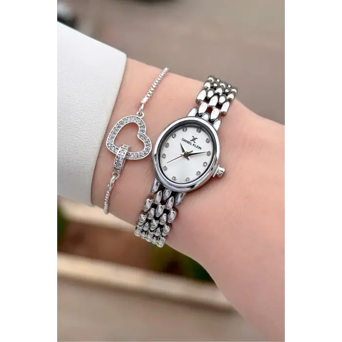 Gümüş Renk 20,5 mm Kadın Kol Saati ve Bileklik