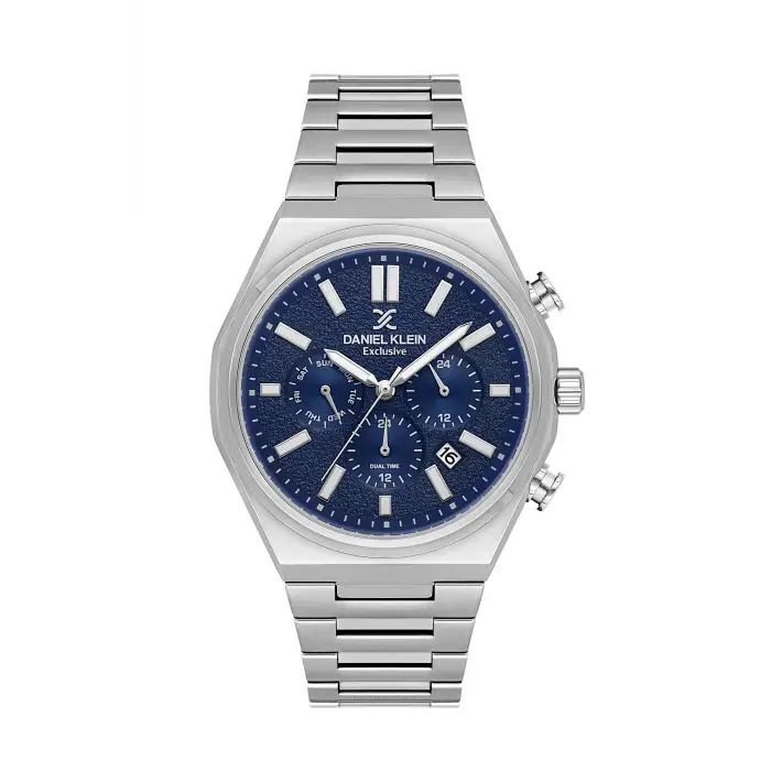 Kadranı Lacivert Kordonu Gümüş Renk 43 mm Erkek Kol Saati