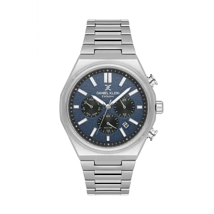 Kadranı Mavi Kordonu Gümüş Renk 43 mm Erkek Kol Saati