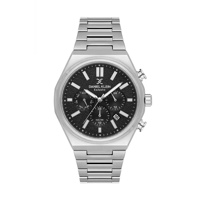 Kadranı Siyah Kordonu Gümüş Renk 43 mm Erkek Kol Saati
