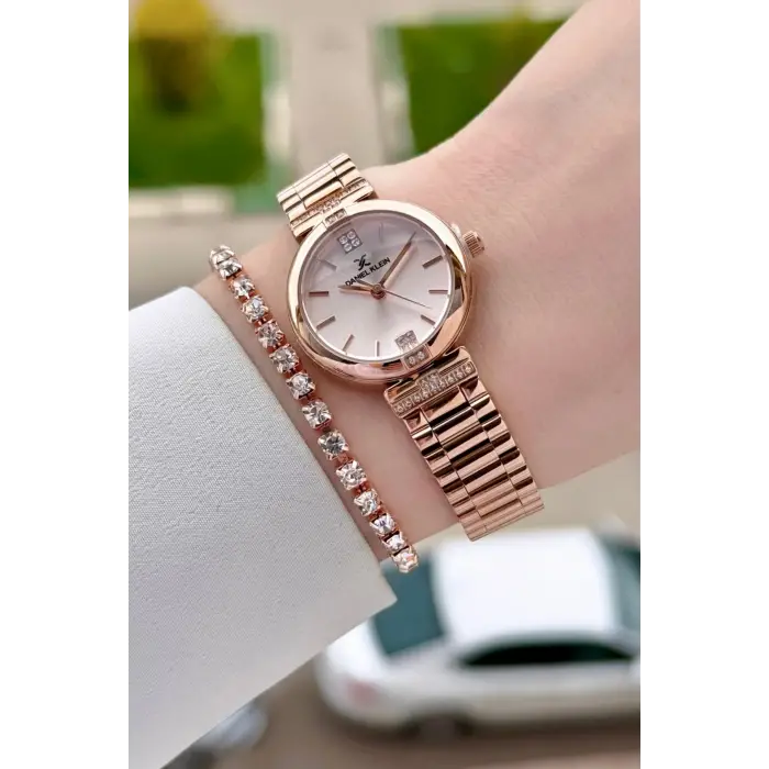Rose Renk 26 Mm Kadın Kol Saati ve Bileklik
