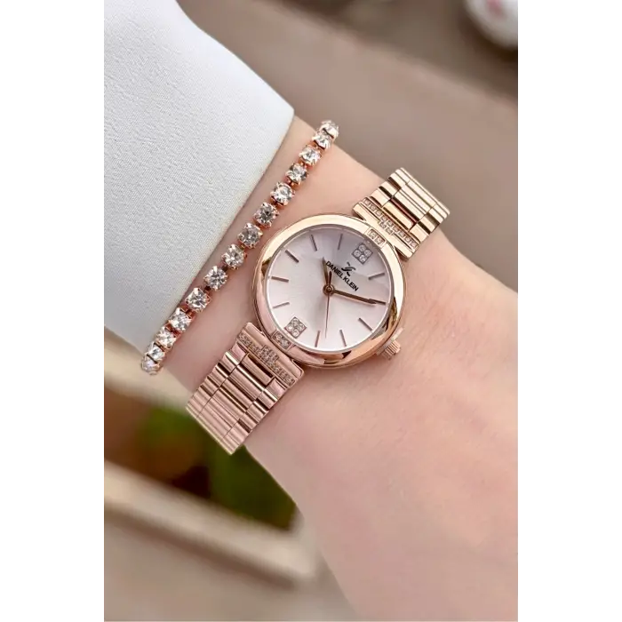 Rose Renk 26 Mm Kadın Kol Saati ve Bileklik