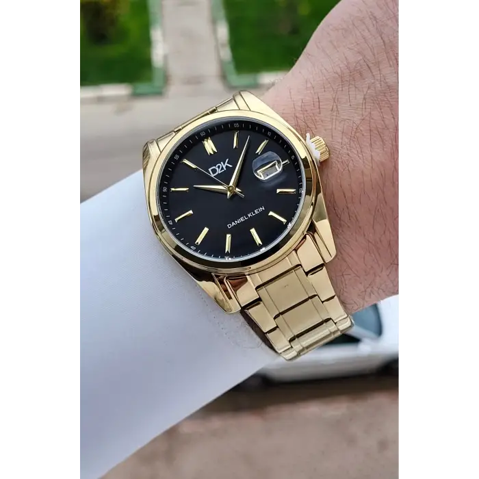 Kadranı Siyah Kordonu Gold Renk 42 Mm Erkek Kol Saati