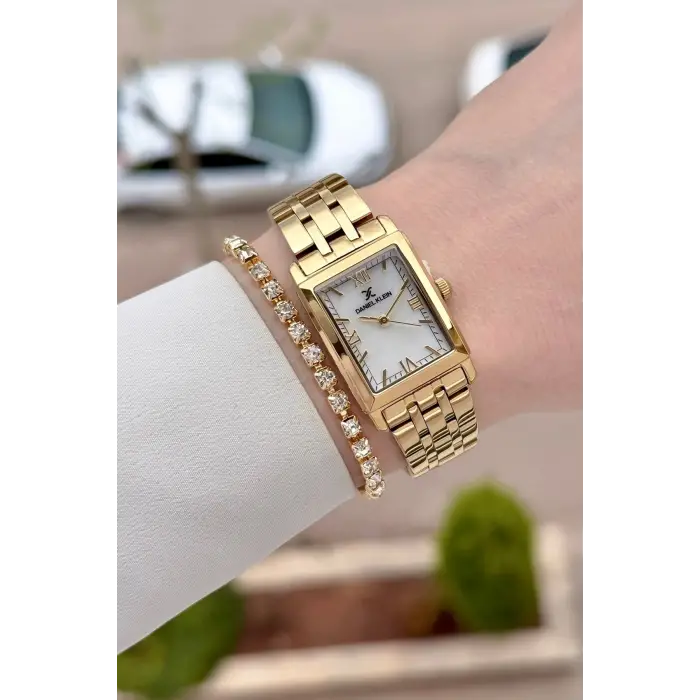 Kadranı Sedefli Kordonu Gold Renk 22 mm Kadın Kol Saati
