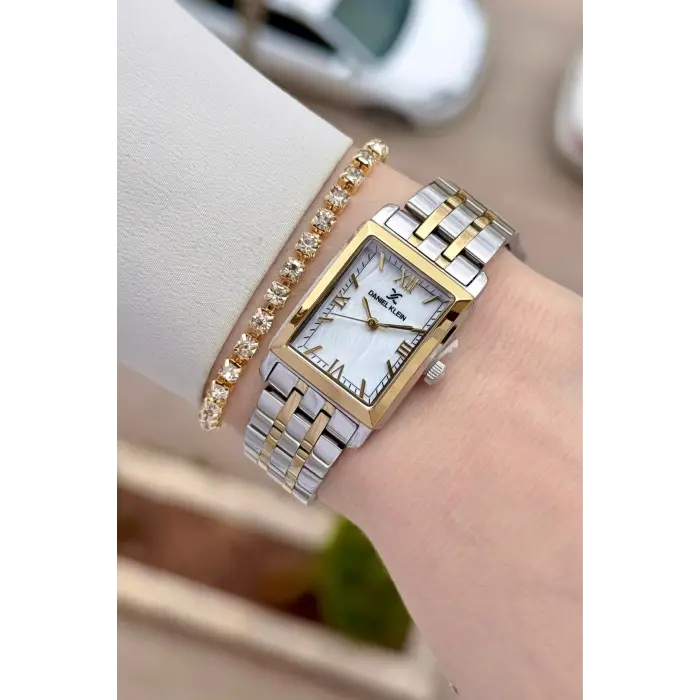 Gold Gümüş Renk 22 mm Kadın Kol Saati