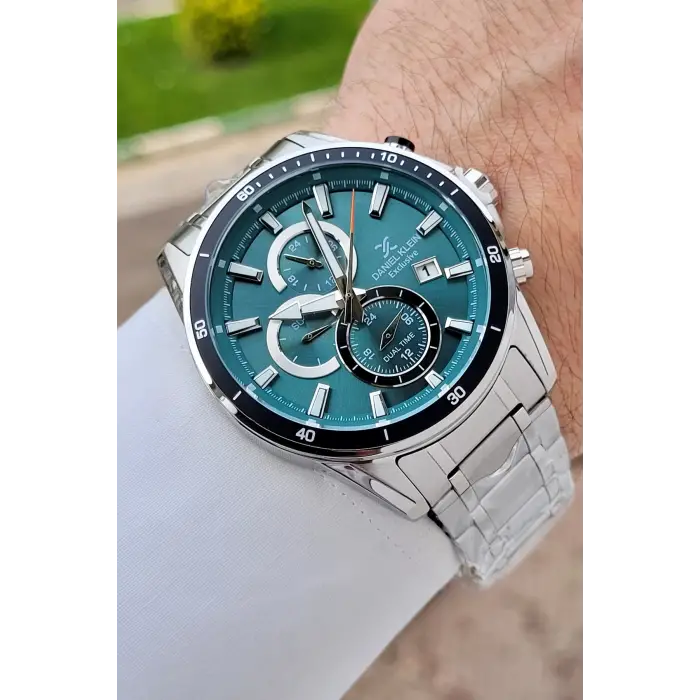Kadranı Yeşil Kordonu Gümüş Renk 44 Mm İç Göstergeleri Aktif Erkek Kol Saati