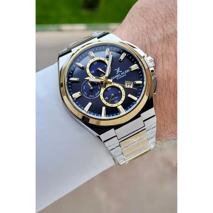 Kadranı Lacivert Kordonu Gold Gümüş Renk 43,5 Mm İç Göstergeleri Aktif Erkek Kol Saati