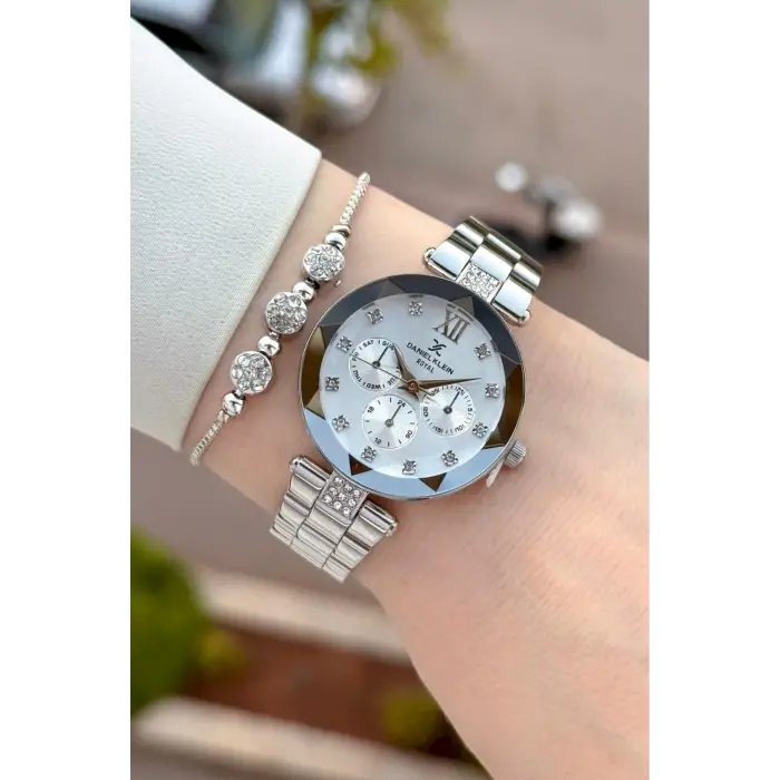 Gümüş Renk Hediye Paketli 32 Mm Kadın Kol Saati