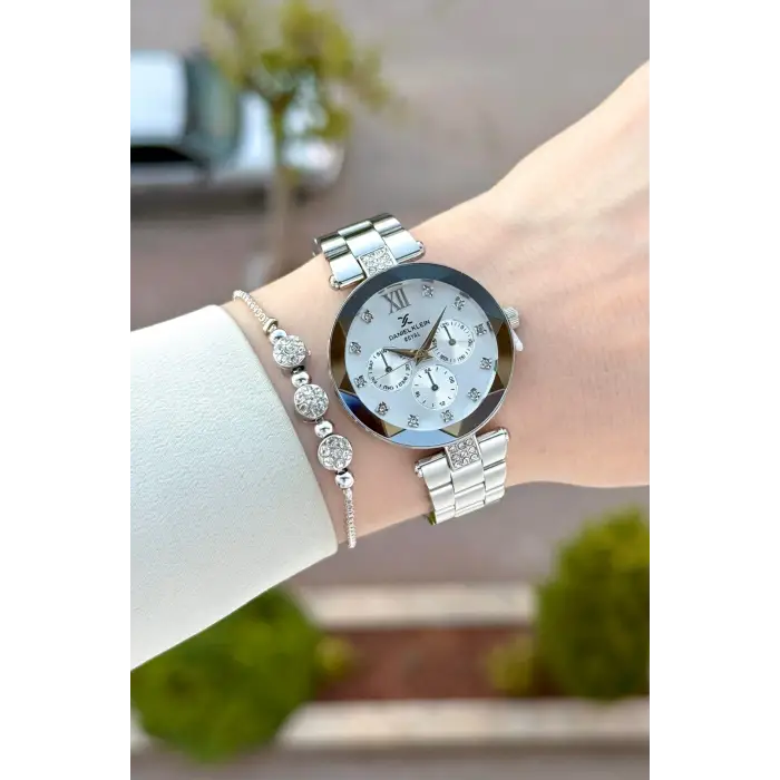 Gümüş Renk Hediye Paketli 32 Mm Kadın Kol Saati