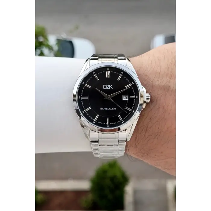 Kadranı Siyah Kordonu Gümüş Renk 42,5 Mm Hediye Paketli Erkek Kol Saati