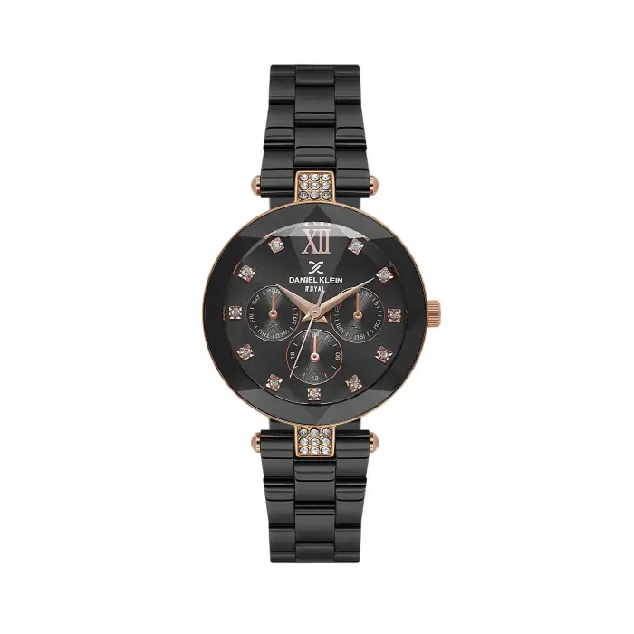 Kasası Rose Kordonu Siyah Renk Hediye Paketli 32 Mm Kadın kol Saati