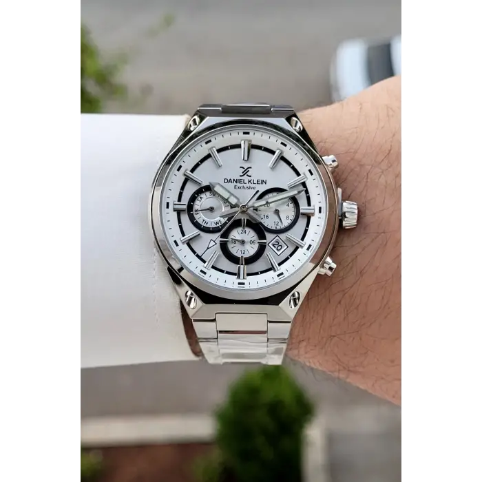 Gümüş Renk 43 Mm Hediye Paketli Erkek Kol Saati