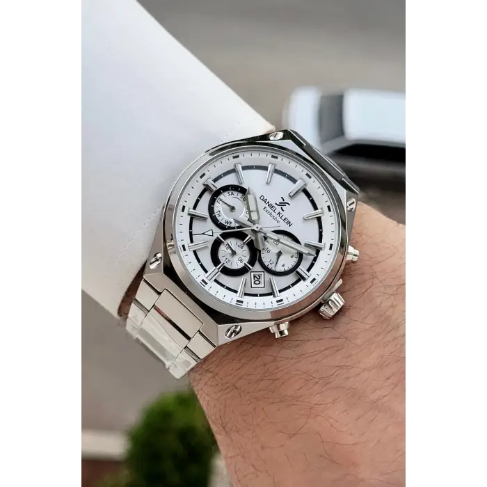 Gümüş Renk 43 Mm Hediye Paketli Erkek Kol Saati